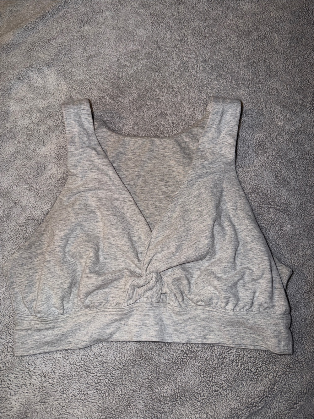 aerie Heather Gray Twist-Front Cropped Tank Bralette